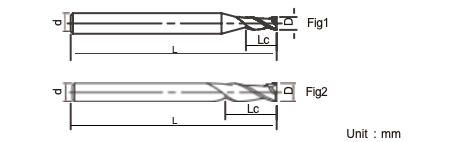 2 Flutes Long Shank Square End Mills Made Of High Speed Steel 35 Degrees Helix Angle