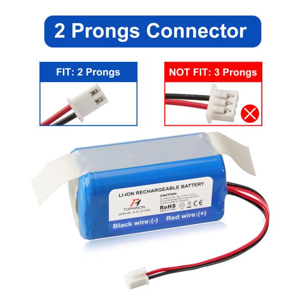 9.6V 2600mAh Li-ion Replacement Battery Compatible with Robot Vacuum Cleaners