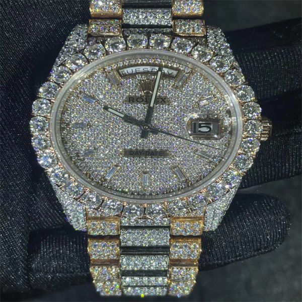 Роскошные ювелирные изделия Moissanite Rolex Datejust дозора Moissanite Bling замороженное из дозора