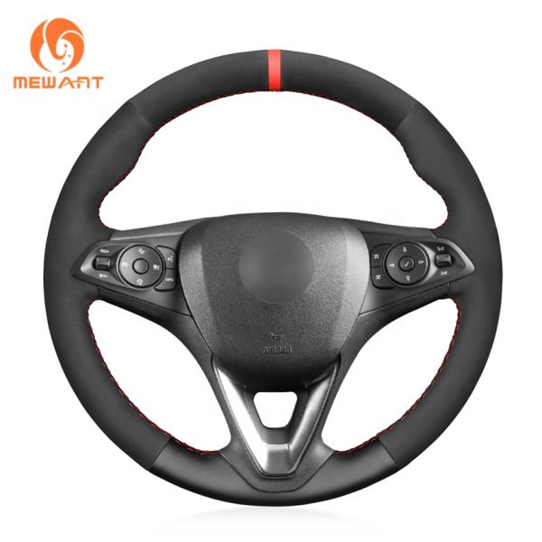 Mewant vegan suede plus leather plus carbon fiber steering wheel cover for Holden Commodore  Astra Calais 2018-2020 car interior