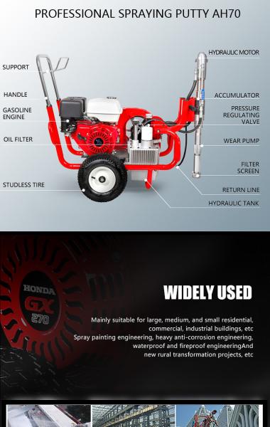 220V High Pressure Airless Spraying Machine 2.2kW 115x65x100cm Putty Spray Machine