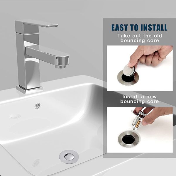 2.44inch American Size Upgraded Brass Sink Drain Stopper Pop Up Bathtub Drain Strainer