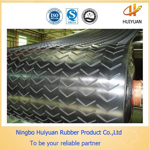 V6 Cleat (chevron) Rubber Conveyor Belt for conveying light materials