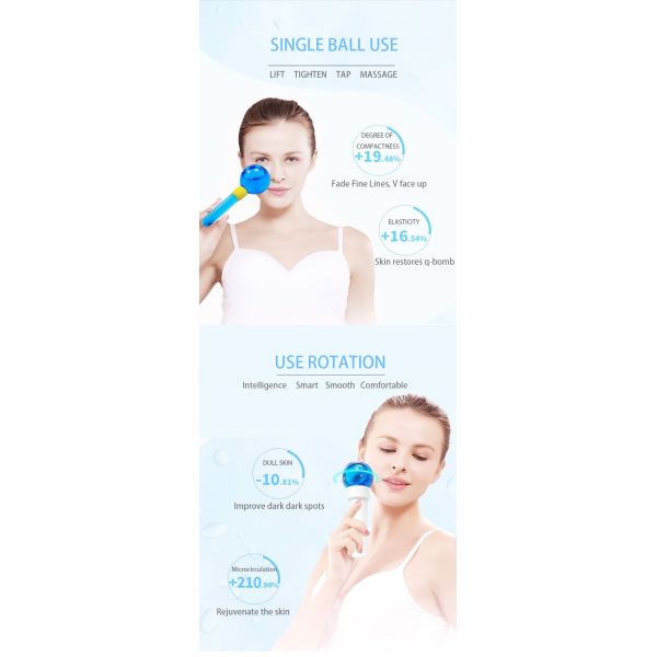 Customizable Face Skin Care Ice Globes 360 Rotating Cooling Roller for Daily Skincare Tightening and Puffiness Reduction