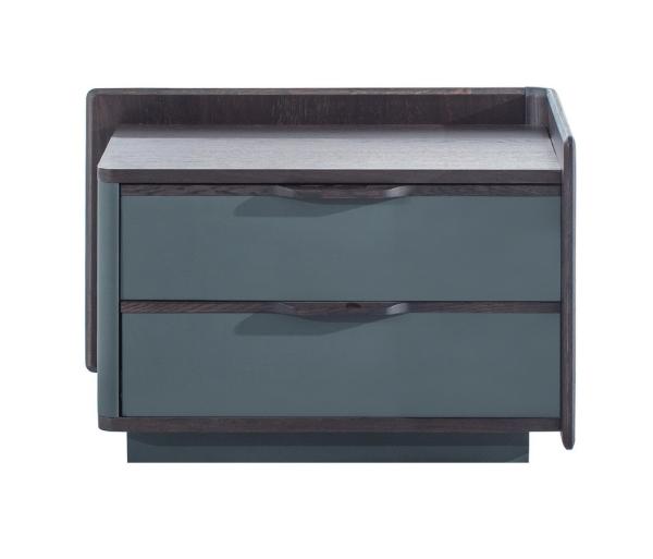 Luxury design Nightstand table by Oak wood furniture of Leather covered drawer panel made from China manufactuer