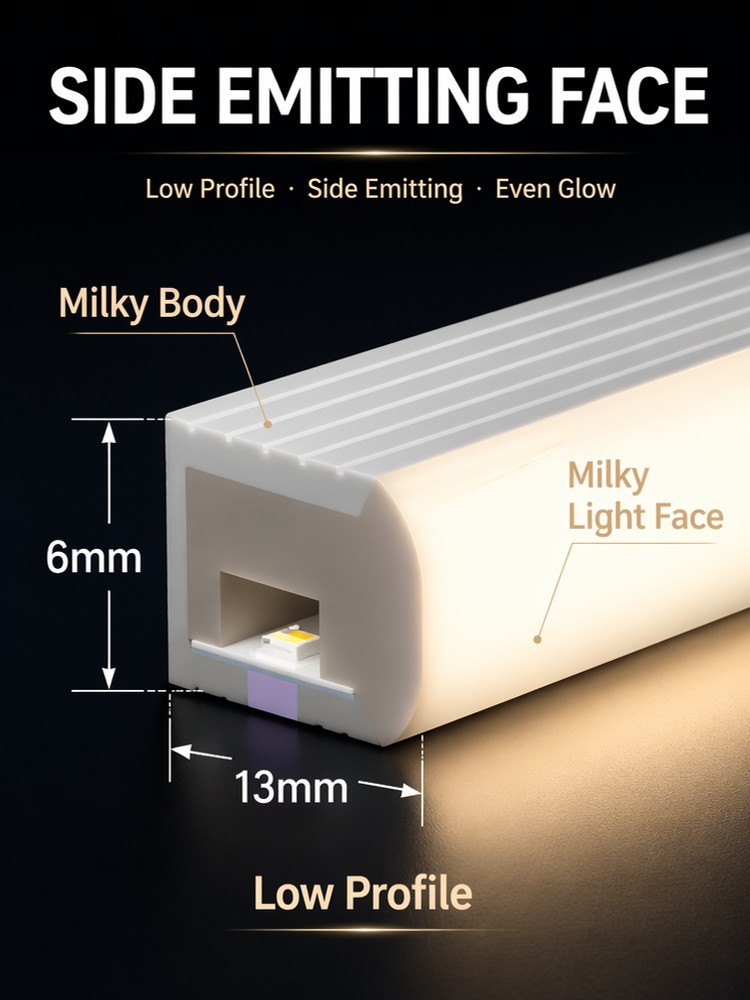Multi Color Silicone Led Tape Light 6x13mm Arc Side Emitting For Signage Letter Landscape Decor