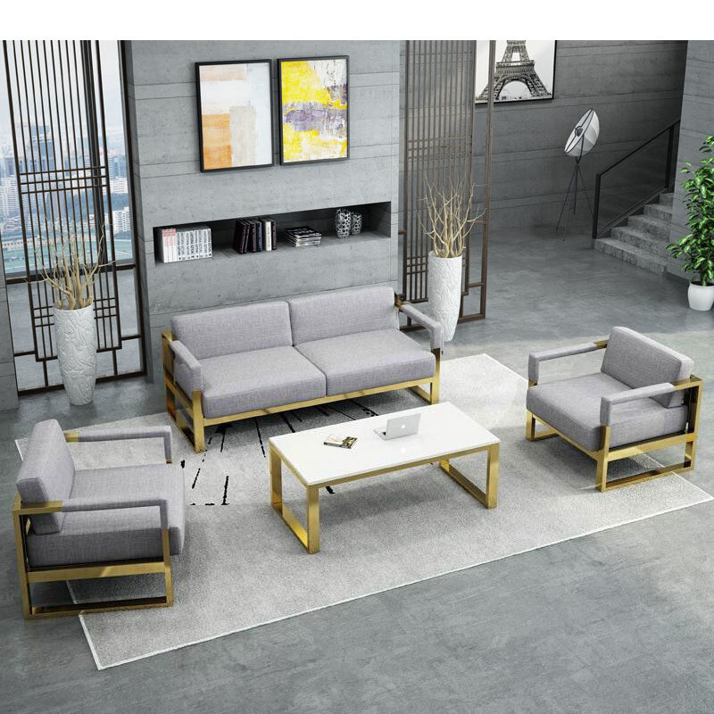 Xiamen Vintage Leather and Wood Garden Sofa Set Furniture with Powder Coated Metal Frame
