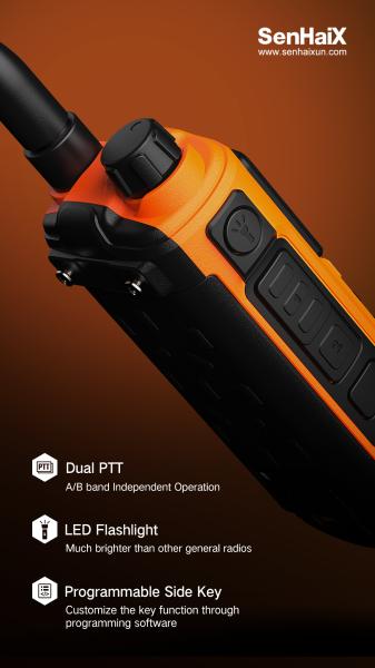 SenHaiX 8800 5W UHF VHF Walkie Talkie with 128 Channels