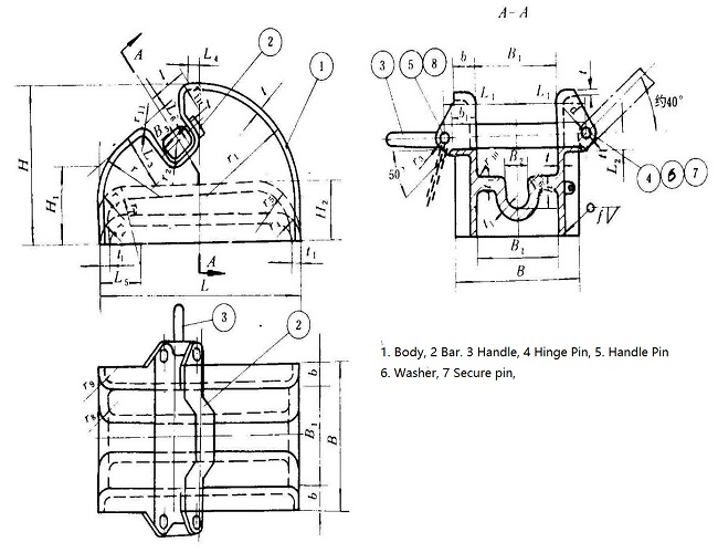 Тип корабль рычага литой стали Cb* 286 затвора анкерной цепи причаливая оборудование