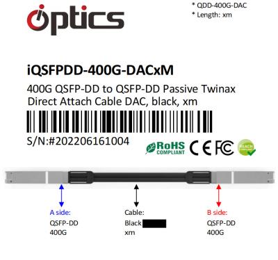 QSFPDD-400G-DACxM 400G QSFPDD à QSFPDD DAC câble de raccordement direct passif