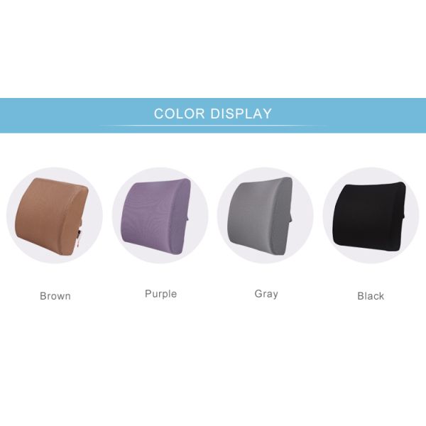 Polyurethane Memory Foam Lumbar Support Cushion for Car Seat 34*33*12cm 3D Mesh Fabric