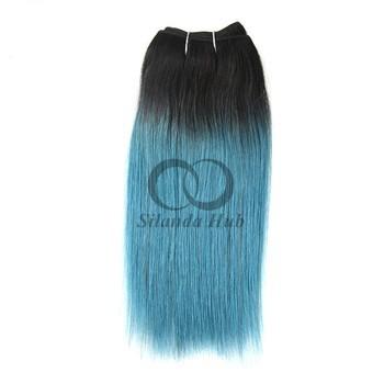 #T1B/Blue Straight Remy Human Hair Bundles Sew In Weave Bundles Brazilian Bundle Deals