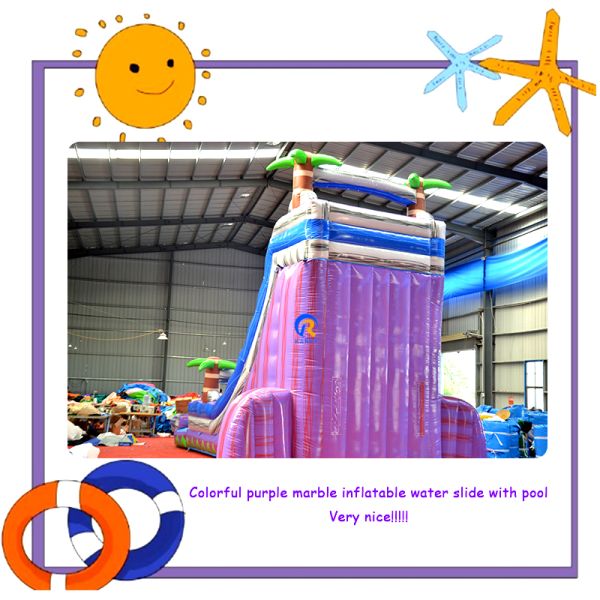Commercial Customized Color Inflatable Pool Slide with Water Park Design
