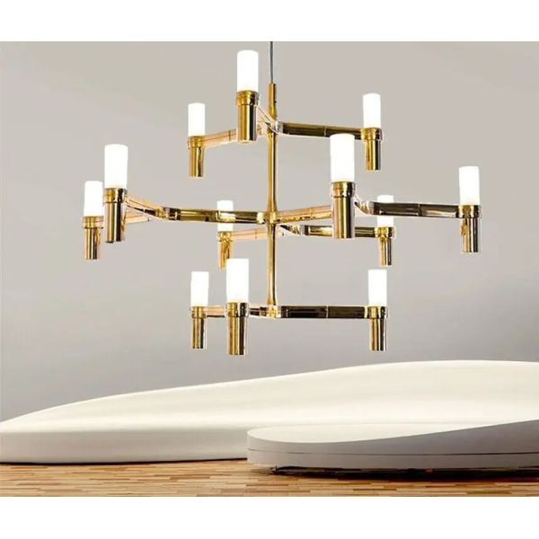 Crown Major Pendant lamp Nordic Tube chrome chandelier Crown Plana Mega Pendant(WH-AP-637)