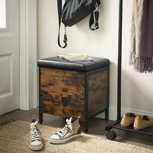 Small Shoe Bench for Sale, Shoe Storage Stool, Shoe Bench with Cushion, Industrial Shoe Bench, LSB50BX