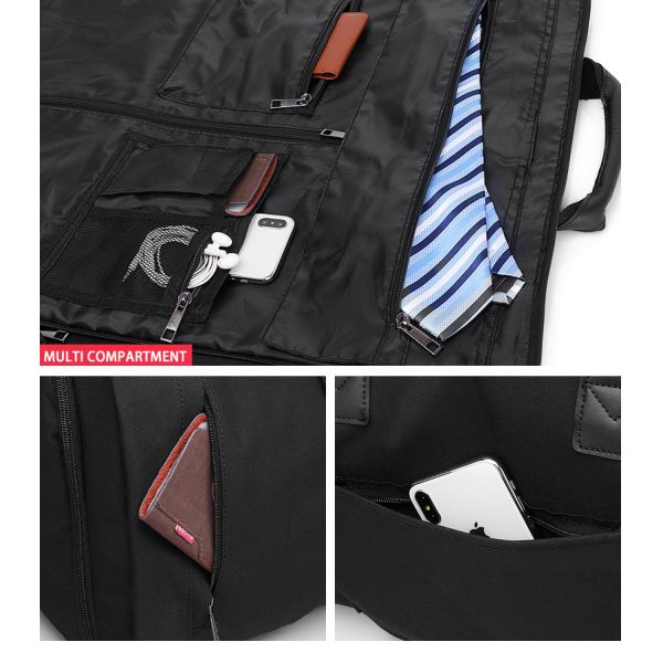 Оптовая мультифункциональная водонепроницаемая мужская деловая путешественная сумка на заказ логотип складной костюм покрытие одежда