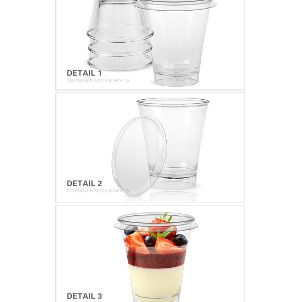 Party supplies new products clear 300ml plastic cup disposable cup with lid