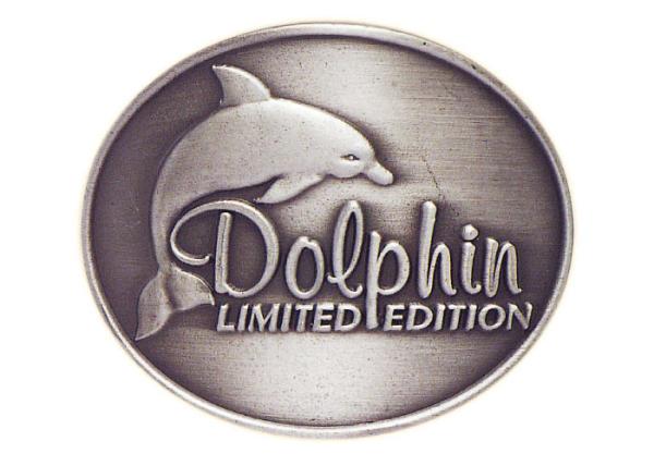 Customized Antique Silver Plating Curved Dolphin Badge, Pewter Souvenir Badges for Mug
