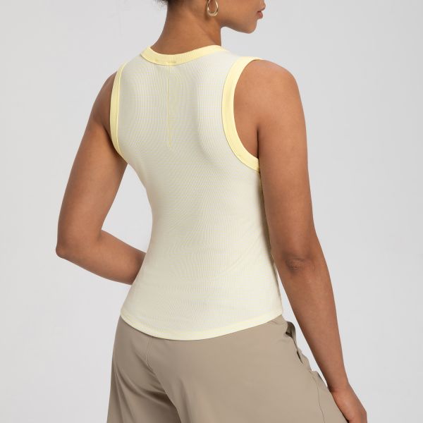 Women's Ribbed Knit Tank Top Sage Green Sleeveless Slim Fit Moisture Wicking for Yoga
