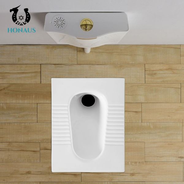 Public Water Closet Squatting Pan Toilet Hose Construction Stain Resistant