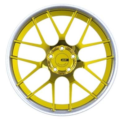 O ouro escovado três partes forjou a polegada T6 19 5x114 das rodas 6061 as rodas de 3 partes