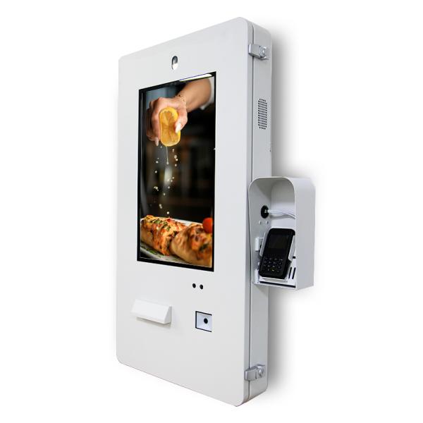 21.5 Inch Wall Mount Waterproof Outdoor Food Trailer Kiosk with Camera Touch Screen Self Serving Kiosk for Food Trailer