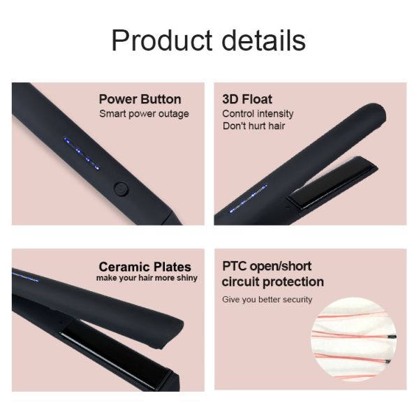 100V Flat Iron Hair Straightener , 450F 2 in 1 curling iron hair straightener