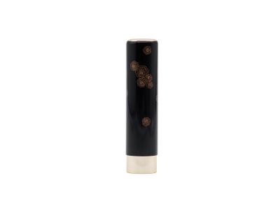 Black Round Lip Balm Containers Magnet Press Button Tube With Printing