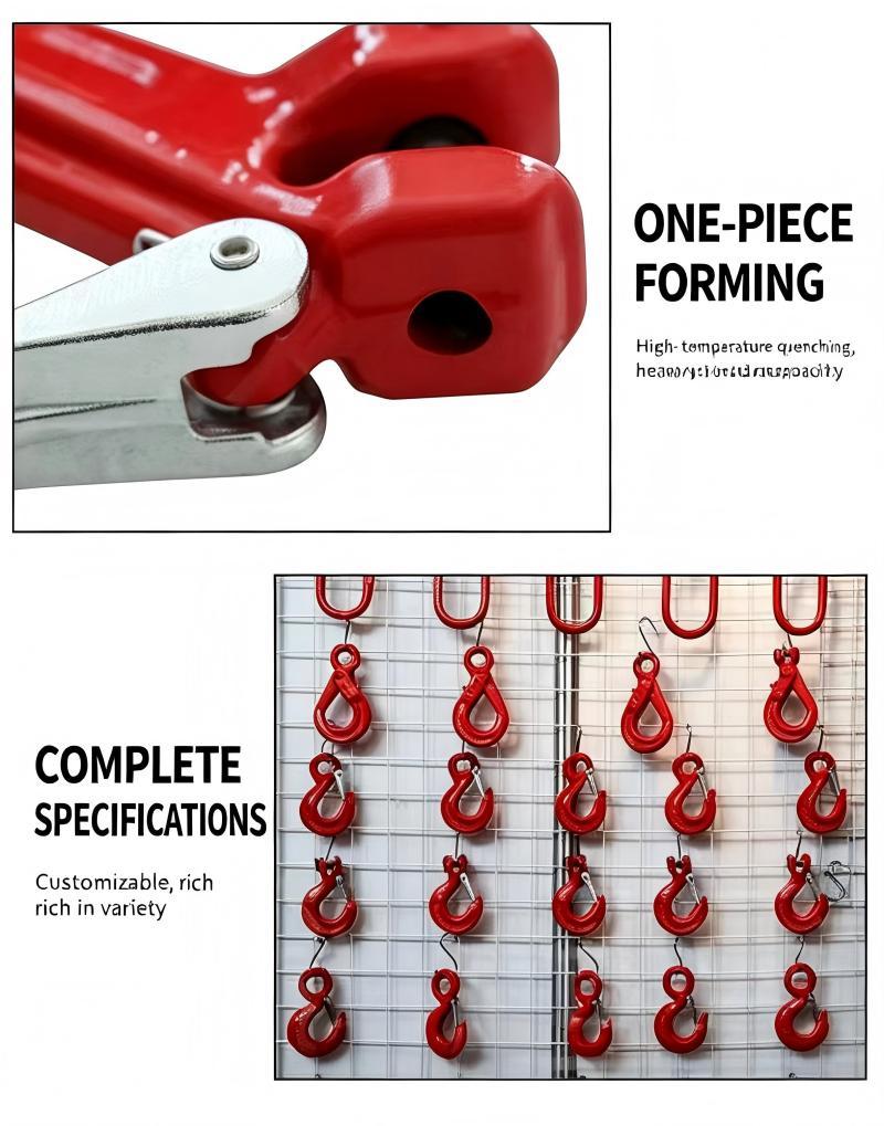 G80 Clevis Sling Hook Red Lifting Clevis Hook With Safety Catch
