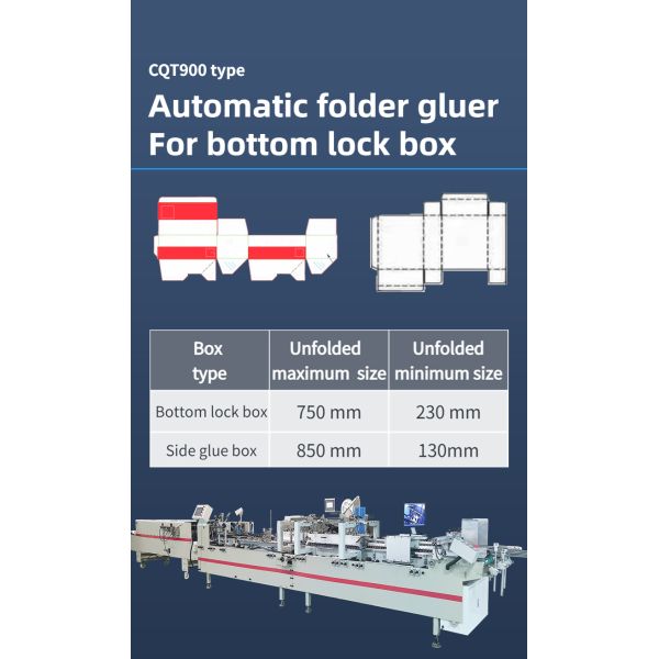 PLC Controlled Folder Gluer Machine for Corrugated Carton Cardboard Box 200g-650g Paper