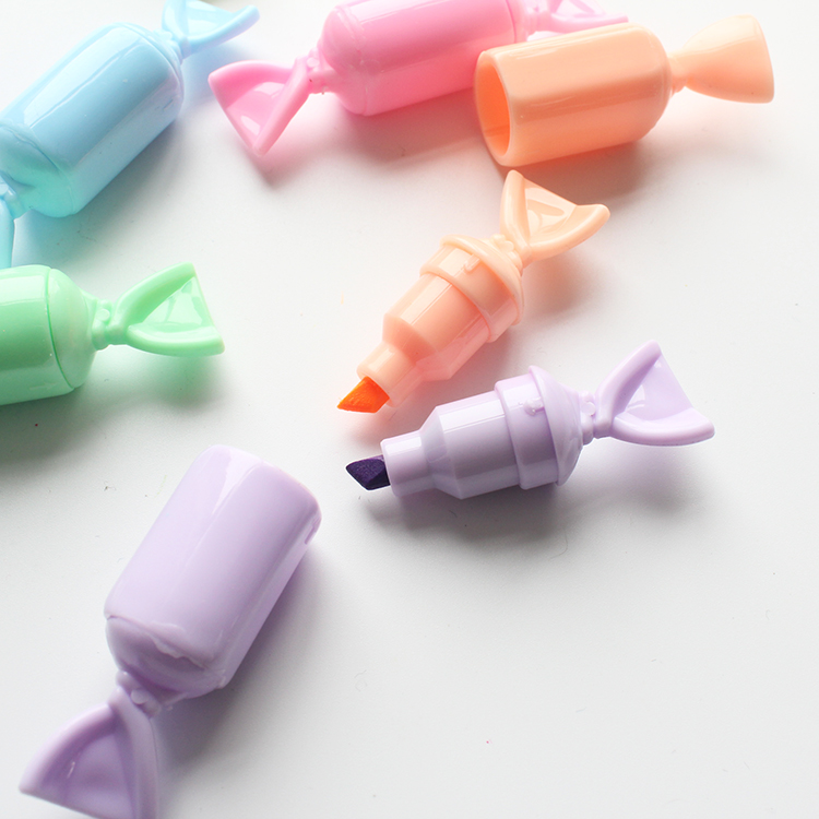 Wholesale Candy Shape Highlighter Set Pastel Color Mini Highlighter