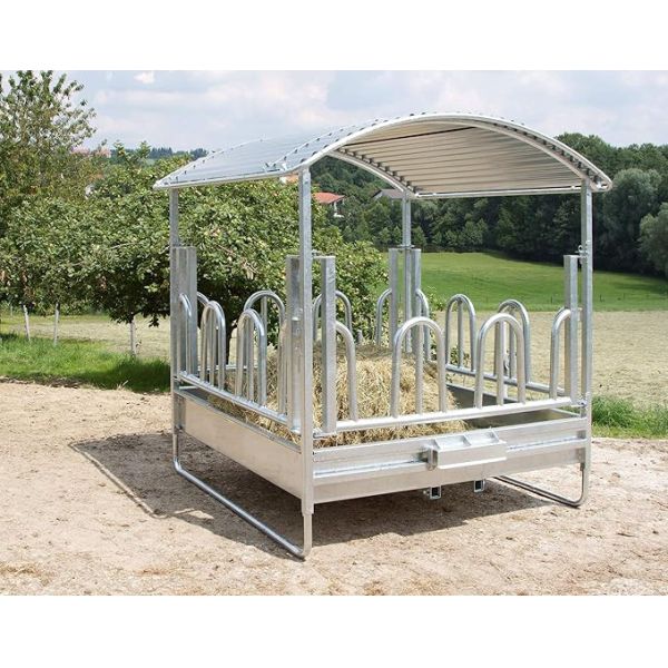 1.75m Customized Square Hay Feeders For Cattle Horse Eating With Roof