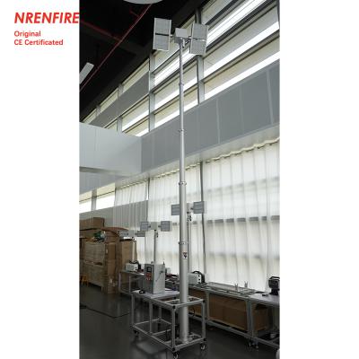 6m pneumatic telescopic mast light tower for fire truck-pan tilt unit-remote control