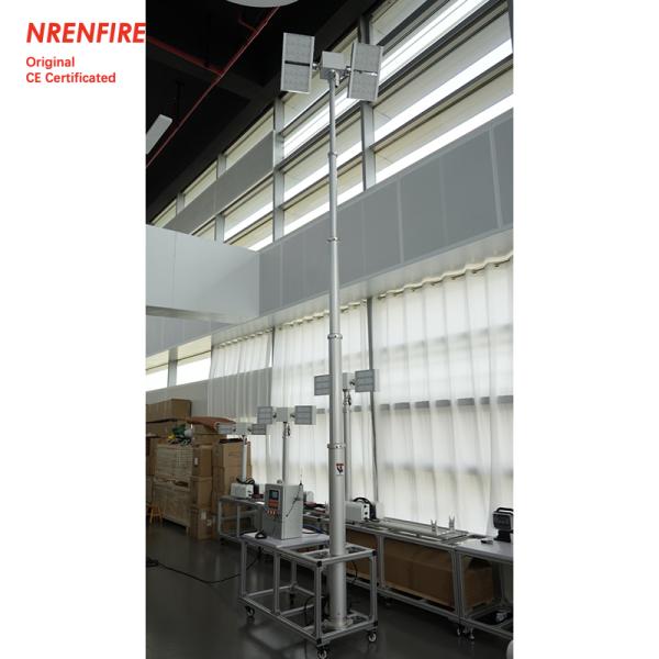 6m pneumatic telescopic mast light tower for fire truck-pan tilt unit-remote control