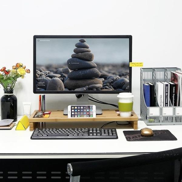 Organizador de Stand de Laptop de Bambú com Certificação CE/UE Ideal para escritório e escritório
