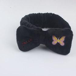 Pink  Red Black Wash Face Elastic Hair Band Cute Butterfly Bow Soft Makeup Headband