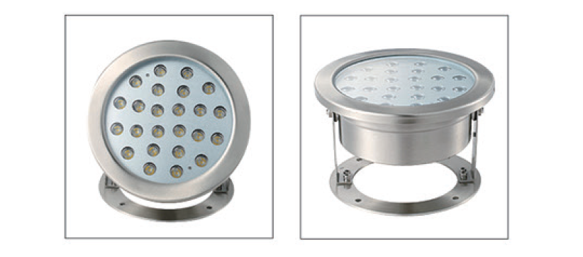 Круглая форма 24 Вт светодиодный светодиодный светодиодный материал из нержавеющей стали наружной водонепроницаемости IP68