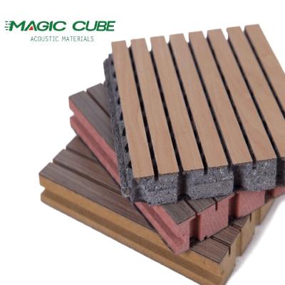 18mm Thickness Grooved Acoustic Slat Wood Panels Customized For Theaters