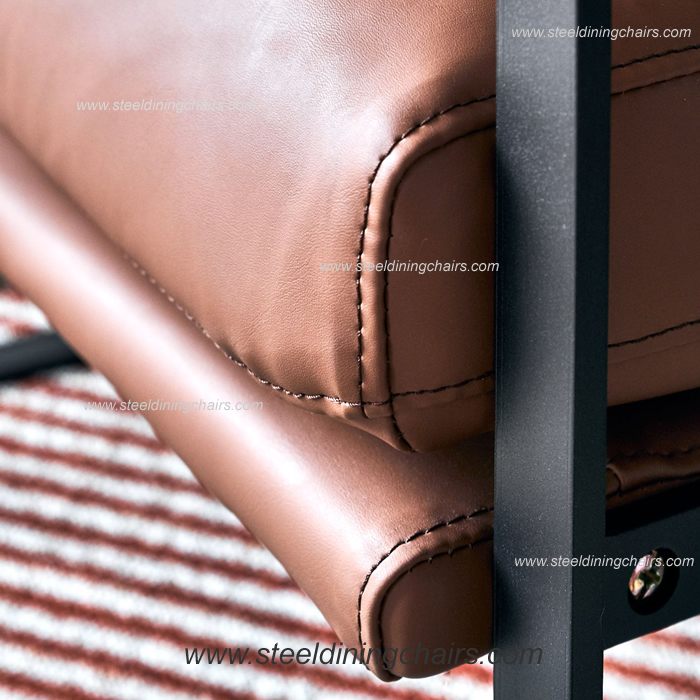 Luxury Celebrity Contracted Tiger Nordic Leather 42CM Single Seater Couch