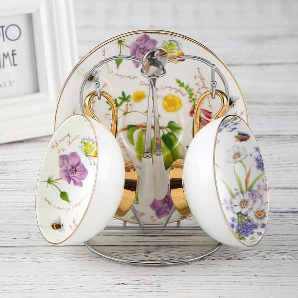 Kitchenware Smooth Gently 230ml Personalised Bone China Tea Cups With Spoon