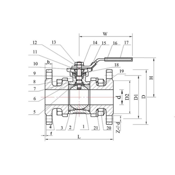 3ПК служило фланцем нержавеющая сталь отливки вклада шарикового клапана ПН40
