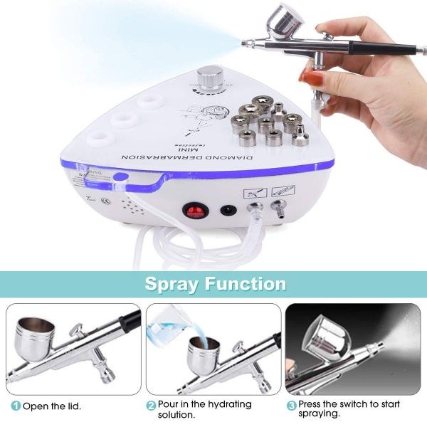 Portable 2 in1 Deep Cleansing Microdermabrasion Peel Blackhead Removal Hydra Dermabrasion Machine Oxygen Spray Facial Machine