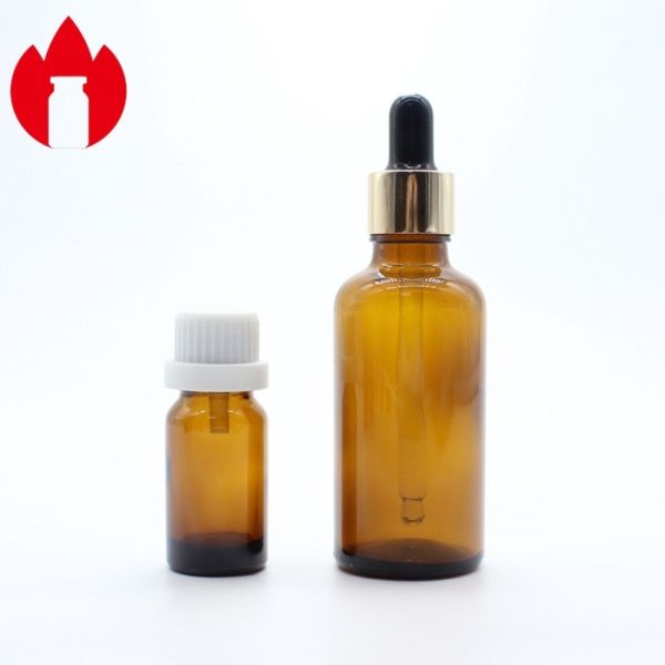 Custom 5ml-100ml Cosmetic Essential Oil Glass Bottle Vial With Dropper Caps