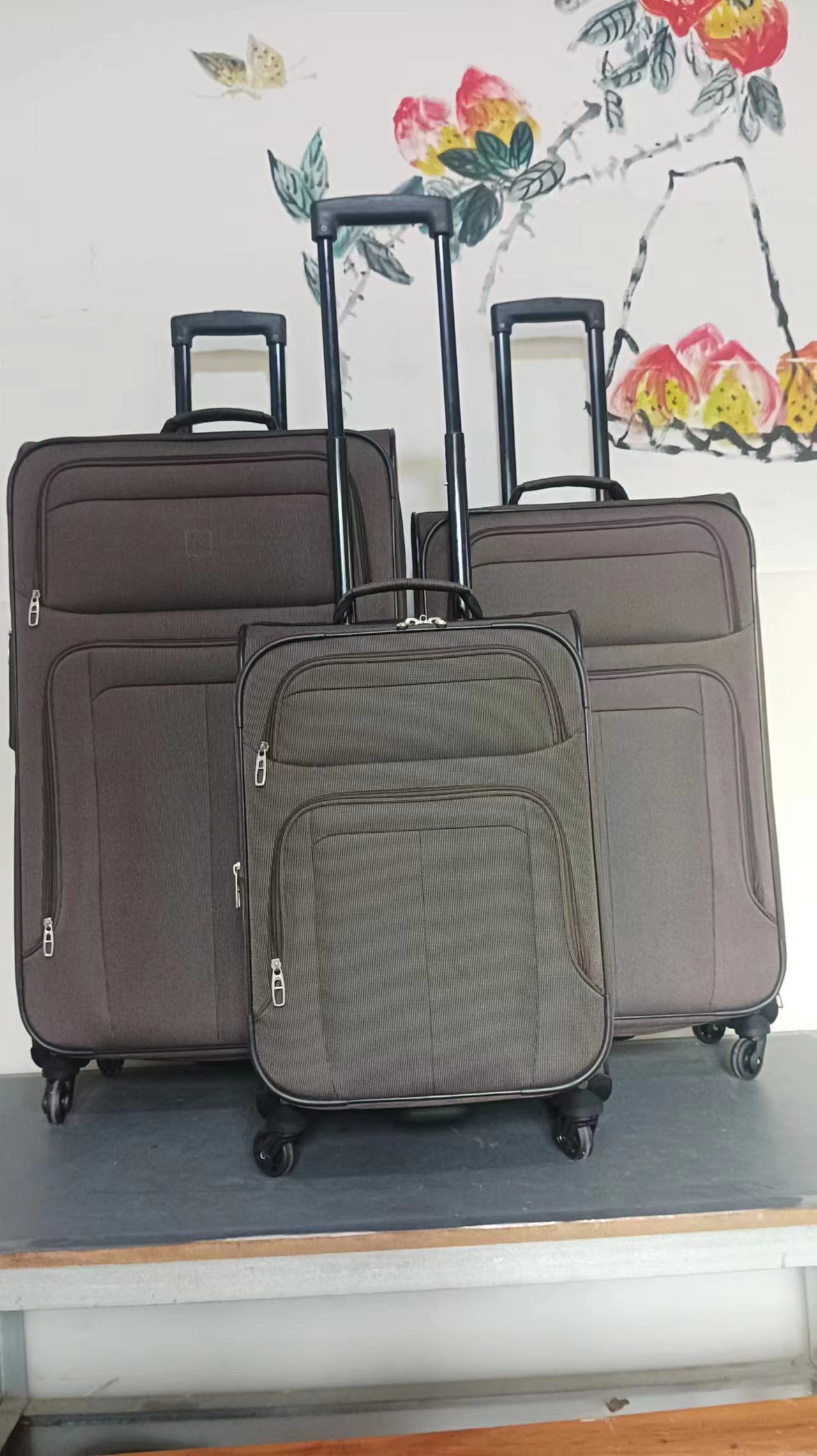 Unisex Multi-Color Customization Soft Edge Checked Luggage Set EVA Material With Wheels for Travel by Luggage Manufacturer