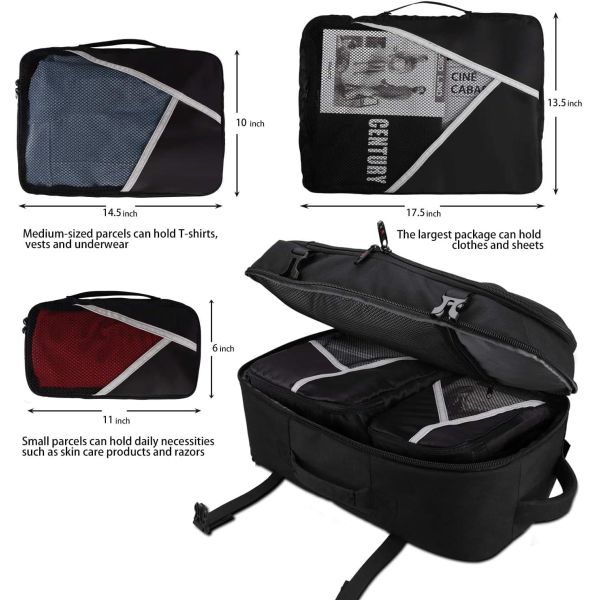 40L de vuelo aprobado equipaje portátil resistente al agua fin de semana de noche bolsa para 17 pulgadas portátil