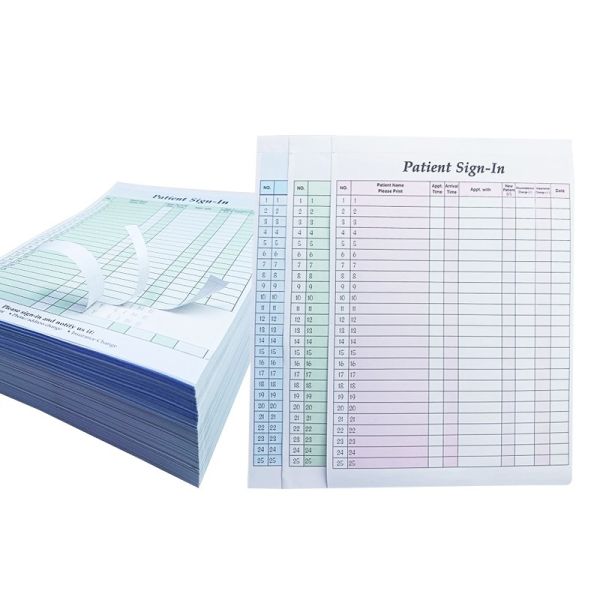 HIPAA-Compliant 3 Part Carbonless  Patient Sign-in Form 8.5x11 Inch