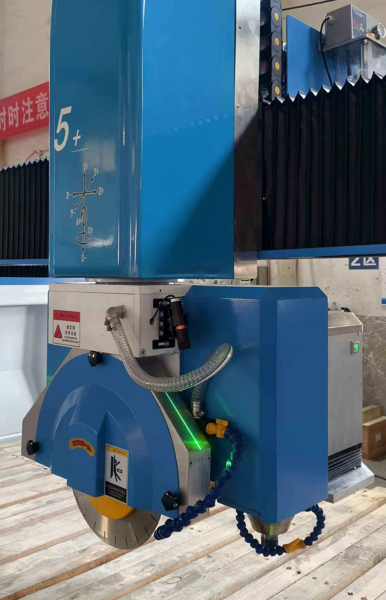 Zeus 5+3 5 Axis CNC Bridge Cutting Machine for Granite & Marble with HD Camera Suction Cup 15kw Motor Remote Control 220V/380V