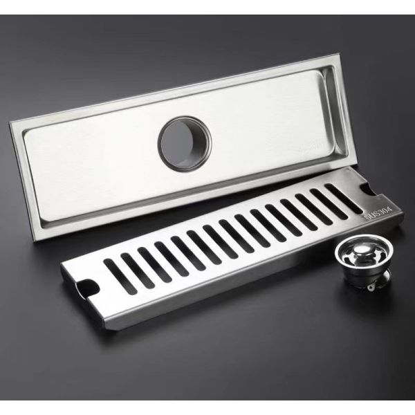 Linear Rectangular Shower Floor Drain With Brush Polishing Finish ODM