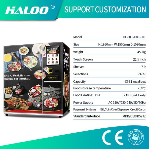 Fully Automatic Frozen Meals Vending Machine Ready Meals Vending Machine with Heating Function