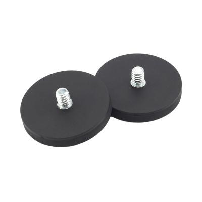 Anti Rust  Rubberized Magnet Rubber Coated Neodymium Magnets With Male Thread